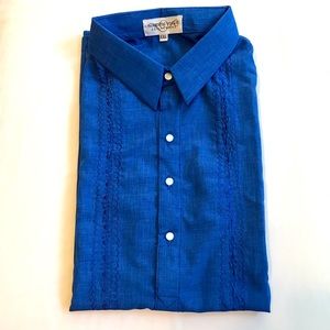 SALE❣️Royal Blue Hugo Polo Barong Tagalog with classic embroidery, multiple size